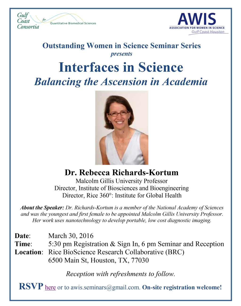 March 30: Dr. Rebecca Richards-Kortum